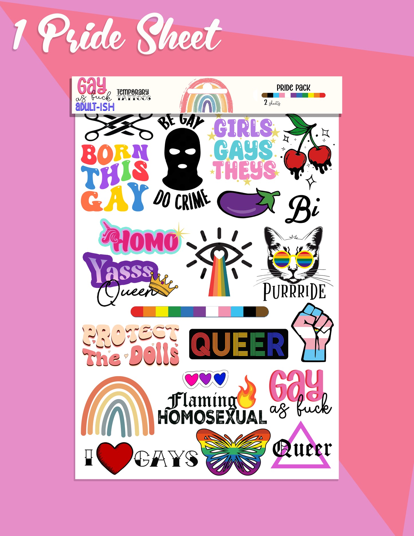 Pride Tattoos - Girls, Gays and Theys Combo Pack