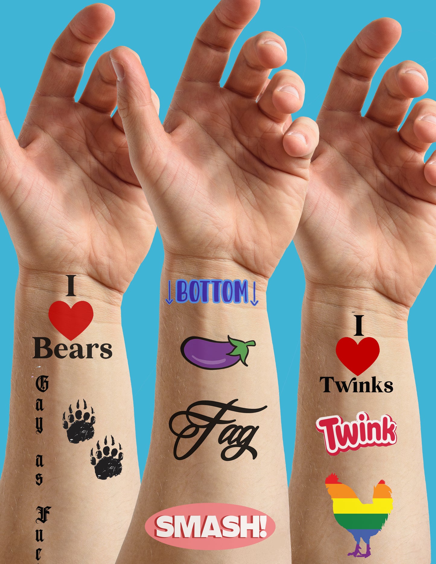 Pride Tattoos - Girls, Gays and Theys Combo Pack