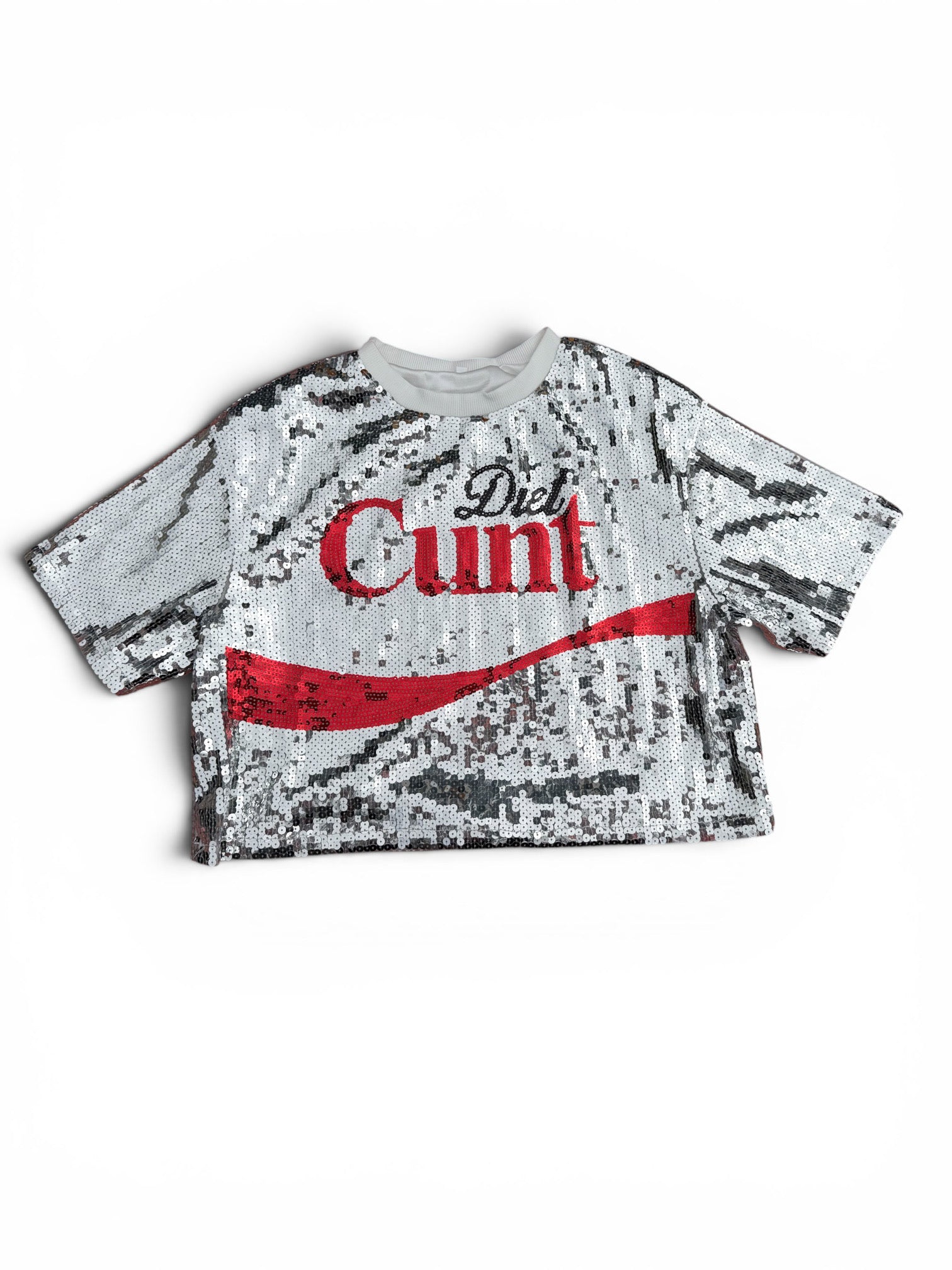 Diet Cunt Crop Sequin Shirt